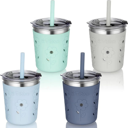 Tiblue 8 oz Stainless Steel Kids & Toddler Cups - 4 Pack