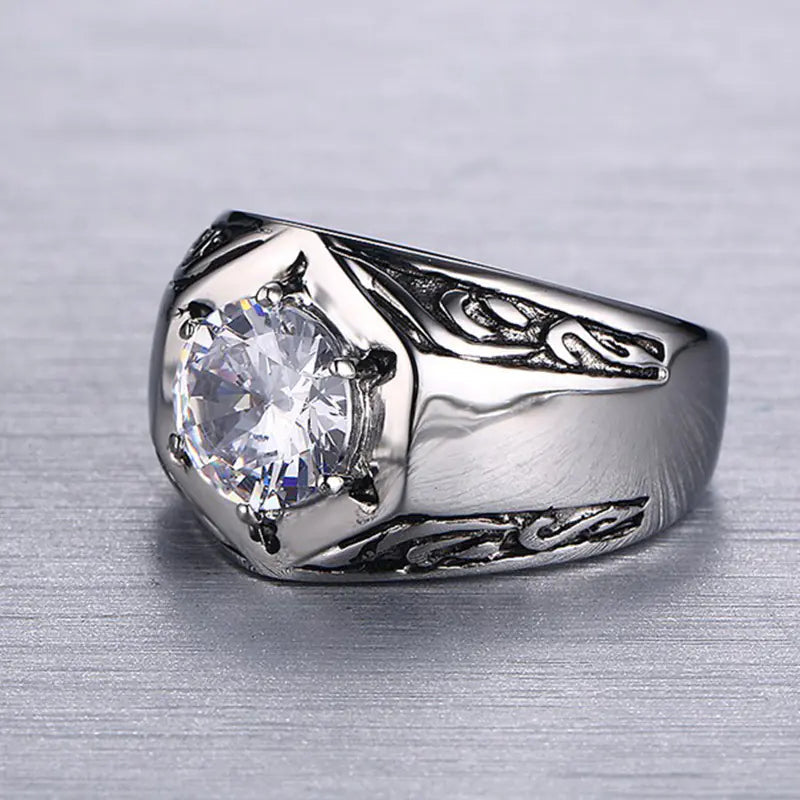 Red Zircon Titanium Ring Set Nestables